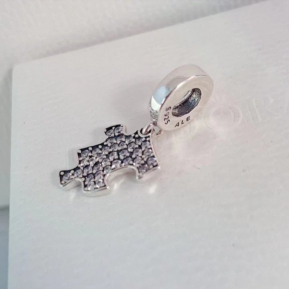 Pandora Sparkling Puzzle Piece Dangle Charm - Picture 4 of 5